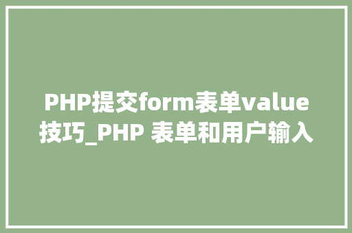 PHP提交form表单value技巧_PHP 表单和用户输入