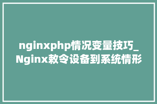 nginxphp情况变量技巧_Nginx敕令设备到系统情形变量