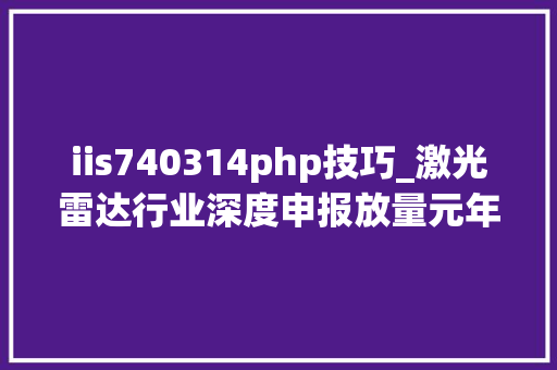 iis740314php技巧_激光雷达行业深度申报放量元年家当构造正当时