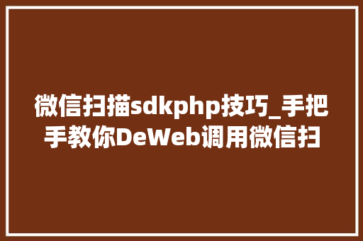 微信扫描sdkphp技巧_手把手教你DeWeb调用微信扫一扫