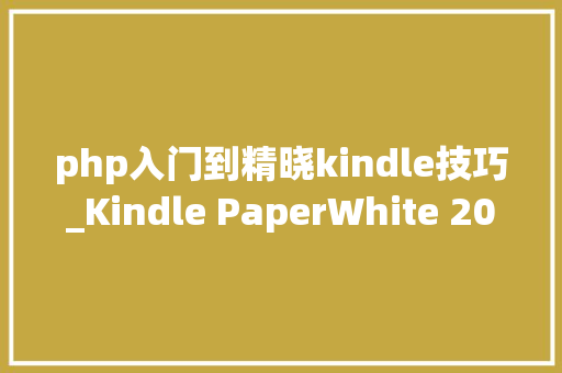 php入门到精晓kindle技巧_Kindle PaperWhite 2018到手开箱我与Kindle电纸书的不解之缘