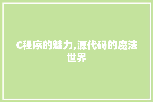 C程序的魅力,源代码的魔法世界
