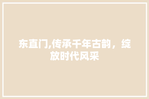 东直门,传承千年古韵，绽放时代风采