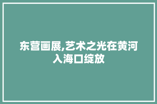 东营画展,艺术之光在黄河入海口绽放