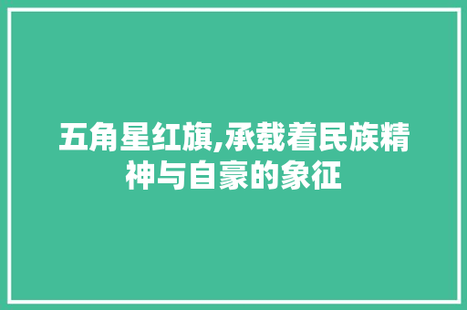 五角星红旗,承载着民族精神与自豪的象征