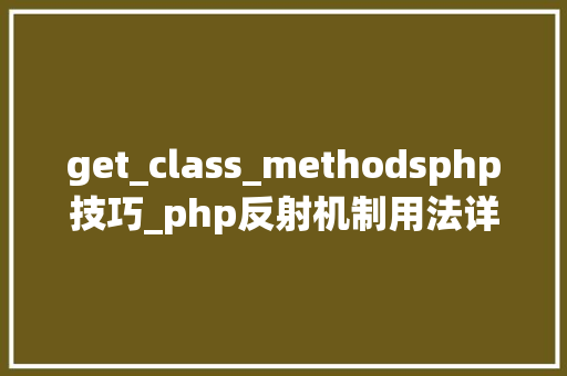 get_class_methodsphp技巧_php反射机制用法详解 get_class_methodsphp技巧_php反射机制用法详解 网站推广