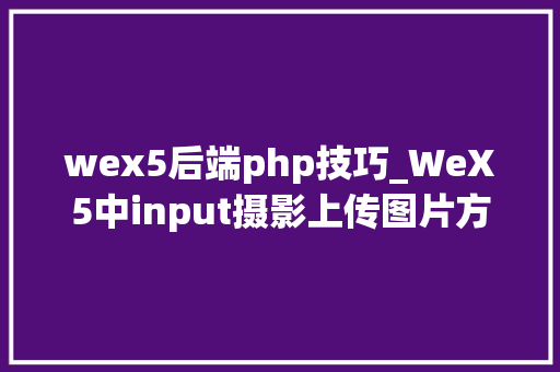 wex5后端php技巧_WeX5中input摄影上传图片方法分享