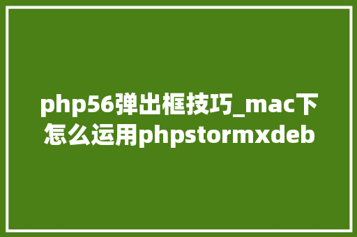 php56弹出框技巧_mac下怎么运用phpstormxdebug快速调试轨范