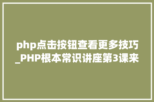 php点击按钮查看更多技巧_PHP根本常识讲座第3课来一波最根本出现频率最高的实现办法吧