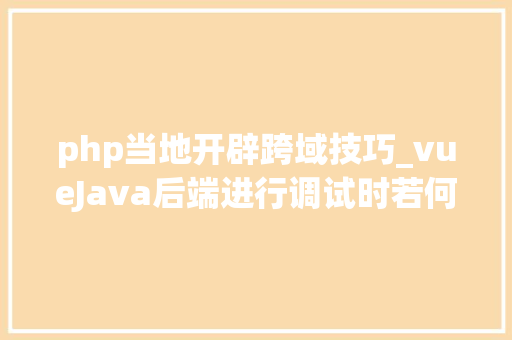 php当地开辟跨域技巧_vueJava后端进行调试时若何解决跨域问题
