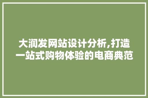 大润发网站设计分析,打造一站式购物体验的电商典范