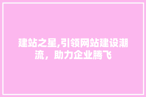 建站之星,引领网站建设潮流，助力企业腾飞