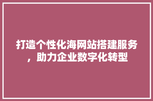 打造个性化海网站搭建服务，助力企业数字化转型