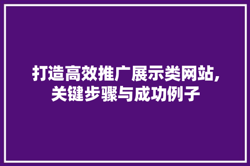 打造高效推广展示类网站,关键步骤与成功例子