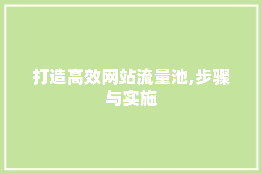 打造高效网站流量池,步骤与实施