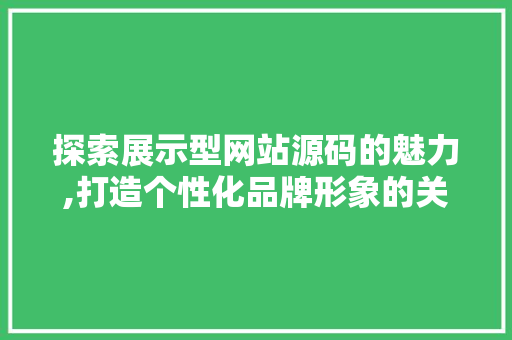 探索展示型网站源码的魅力,打造个性化品牌形象的关键