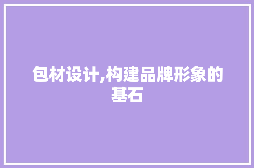 包材设计,构建品牌形象的基石