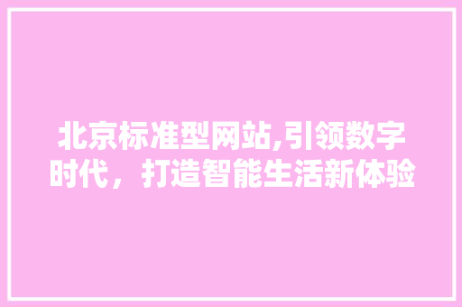 北京标准型网站,引领数字时代，打造智能生活新体验