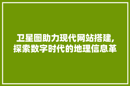 卫星图助力现代网站搭建,探索数字时代的地理信息革命