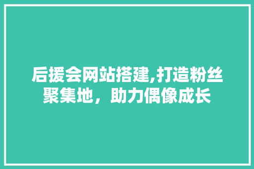 后援会网站搭建,打造粉丝聚集地，助力偶像成长