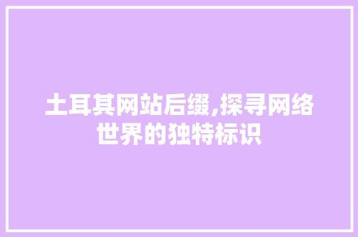 土耳其网站后缀,探寻网络世界的独特标识