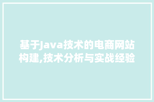 基于Java技术的电商网站构建,技术分析与实战经验分享
