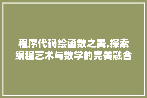 程序代码绘函数之美,探索编程艺术与数学的完美融合
