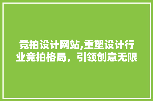 竞拍设计网站,重塑设计行业竞拍格局，引领创意无限可能