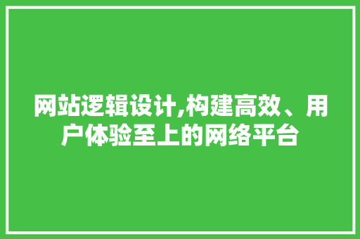 网站逻辑设计,构建高效、用户体验至上的网络平台