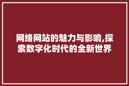 网络网站的魅力与影响,探索数字化时代的全新世界