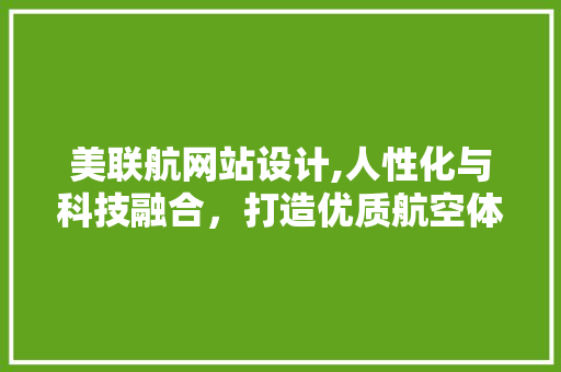 美联航网站设计,人性化与科技融合，打造优质航空体验