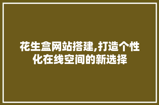 花生盒网站搭建,打造个性化在线空间的新选择