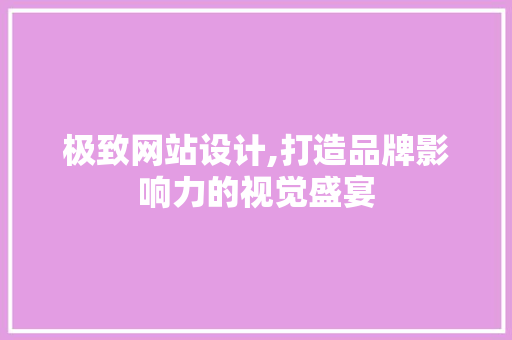 极致网站设计,打造品牌影响力的视觉盛宴