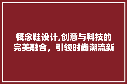 概念鞋设计,创意与科技的完美融合，引领时尚潮流新风向