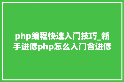 php编程快速入门技巧_新手进修php怎么入门含进修路线5大年夜php机能优化技巧 php编程快速入门技巧_新手进修php怎么入门含进修路线5大年夜php机能优化技巧 网站建设