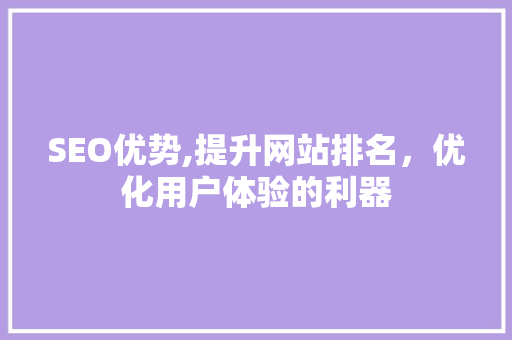 SEO优势,提升网站排名，优化用户体验的利器