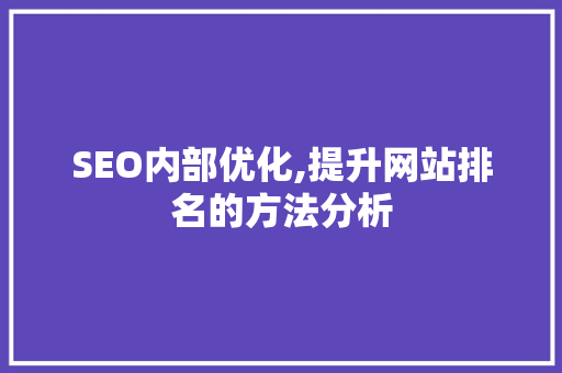 SEO内部优化,提升网站排名的方法分析