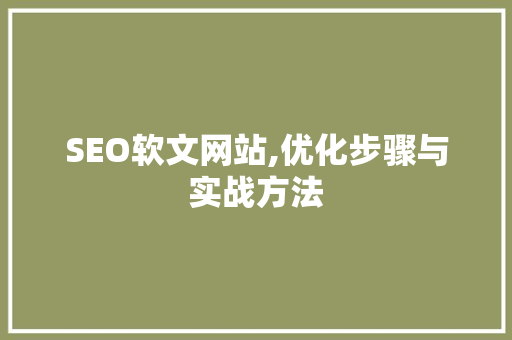 SEO软文网站,优化步骤与实战方法