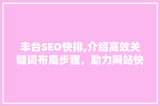 丰台SEO快排,介绍高效关键词布局步骤，助力网站快速提升排名