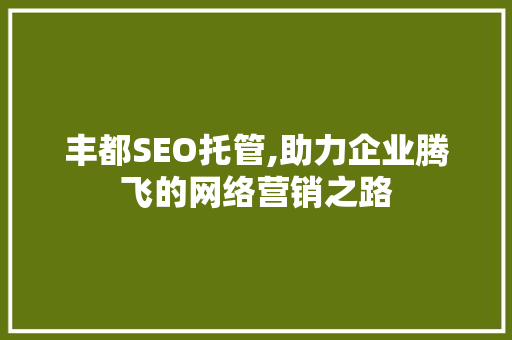 丰都SEO托管,助力企业腾飞的网络营销之路