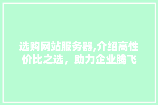 选购网站服务器,介绍高性价比之选，助力企业腾飞