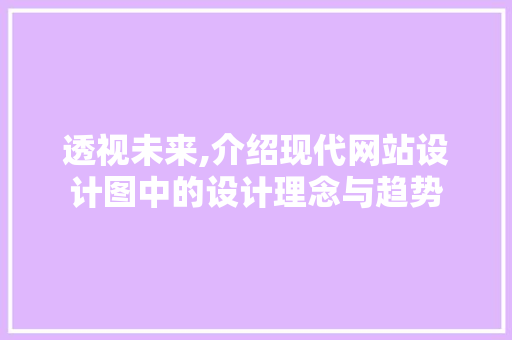 透视未来,介绍现代网站设计图中的设计理念与趋势