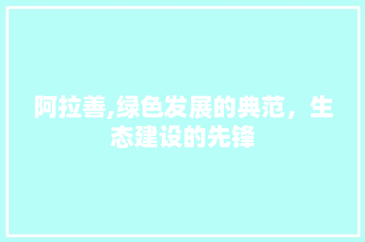 阿拉善,绿色发展的典范，生态建设的先锋
