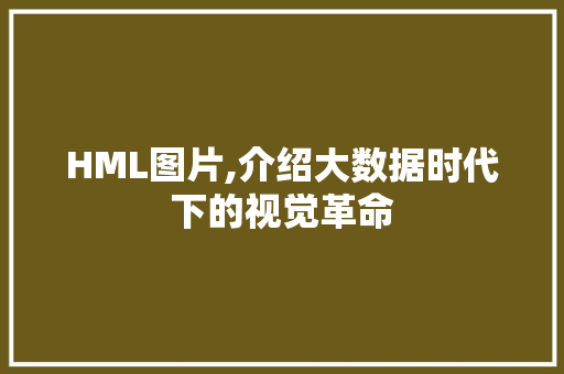 HML图片,介绍大数据时代下的视觉革命
