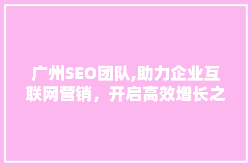 广州SEO团队,助力企业互联网营销，开启高效增长之路