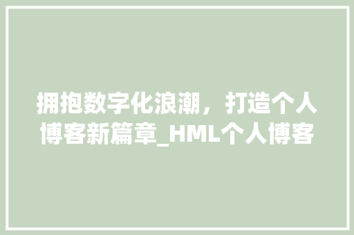 拥抱数字化浪潮，打造个人博客新篇章_HML个人博客发展之路