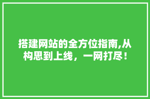 搭建网站的全方位指南,从构思到上线，一网打尽！