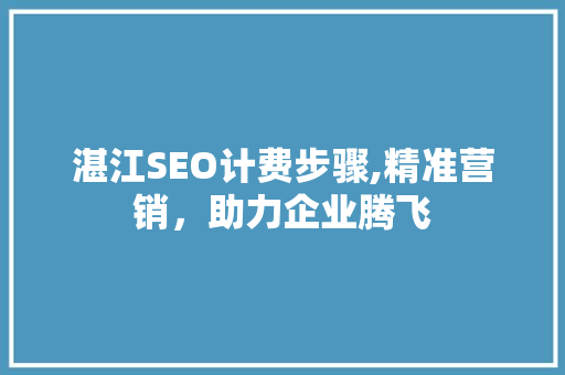湛江SEO计费步骤,精准营销，助力企业腾飞