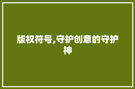 版权符号,守护创意的守护神