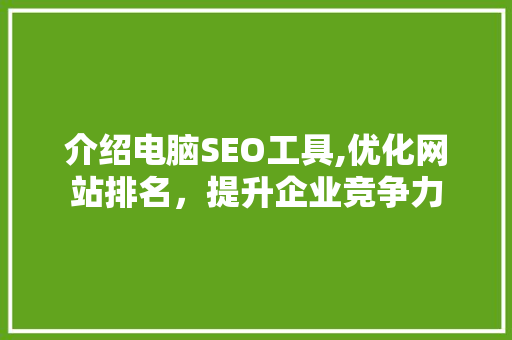 介绍电脑SEO工具,优化网站排名，提升企业竞争力